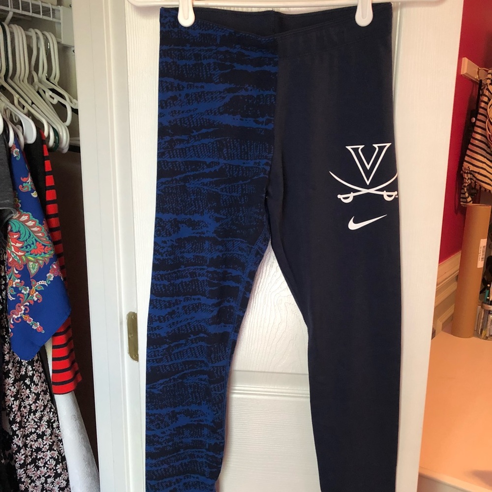 Nike UVA single-leg tiedye patterned leggings.